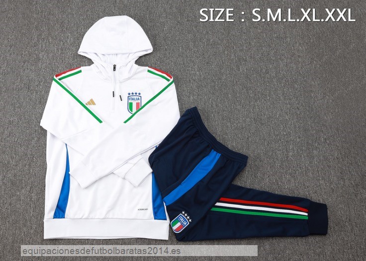 Nuevo Conjunto Completo Chaqueta Con Capucha Italia 2024 Blanco Baratas